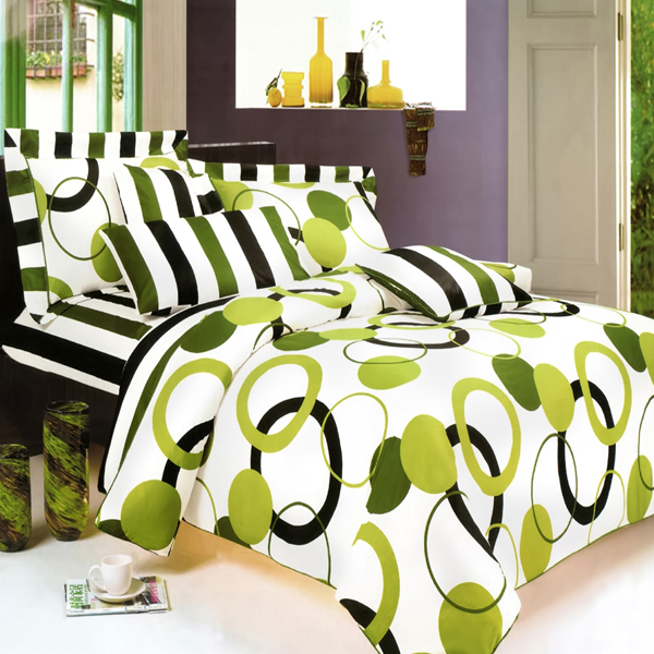 [artistic Green] 100% Cotton 7pc Bed In A Bag (full Size)