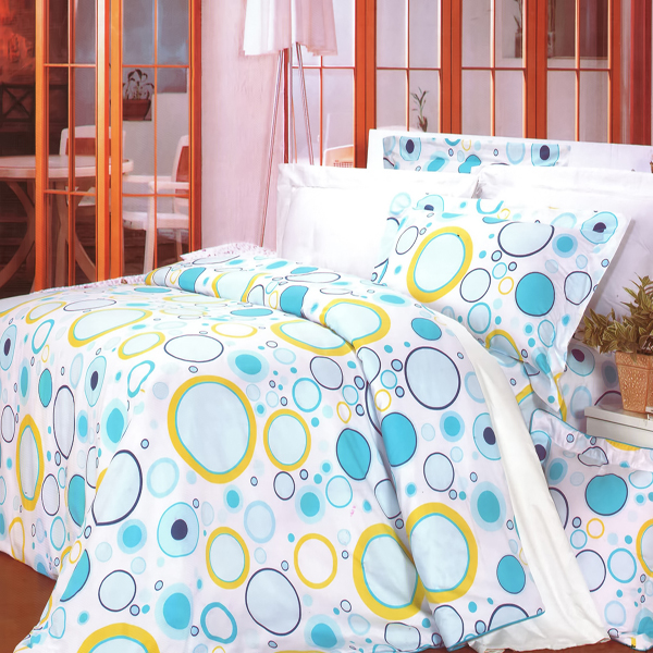 [baby Blue] 100% Cotton 4pc Comforter Set (twin Size)