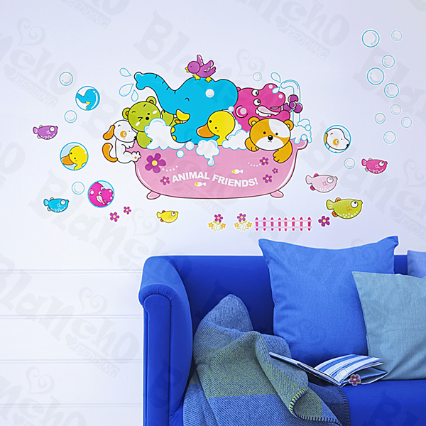 Animal Friends-2 - Medium Wall Decals Stickers Appliques Home Decor