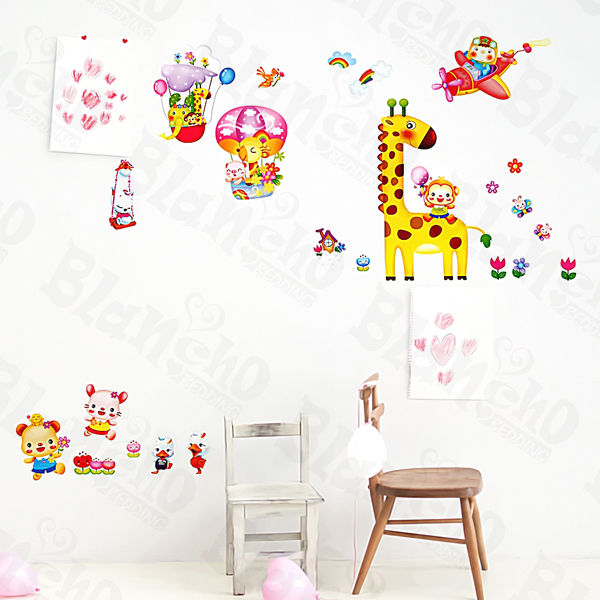 Animal Friends-4 - Medium Wall Decals Stickers Appliques Home Decor